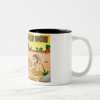 A caneca de café da caverna do homem