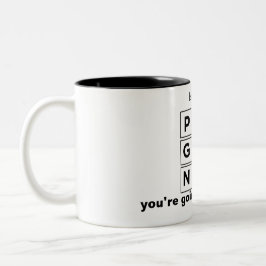 a caneca de café de dois tons grávida da sua mulhe