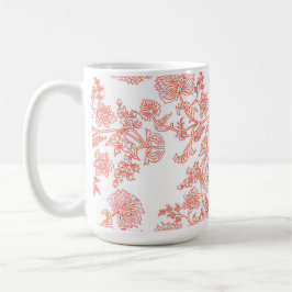 A Caneca de Café Floral Clássica Toile