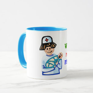 A caneca de café pediatra de inquietação da