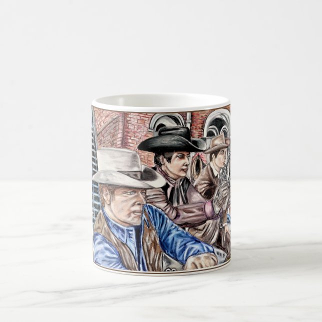 A caneca de café tripla do desenhar (Centro)