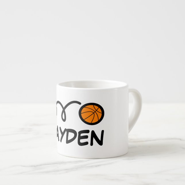 A caneca de criança personalizada com basquete gir (Frente Esquerda)