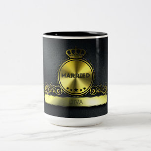 A caneca de diva casada à venda.