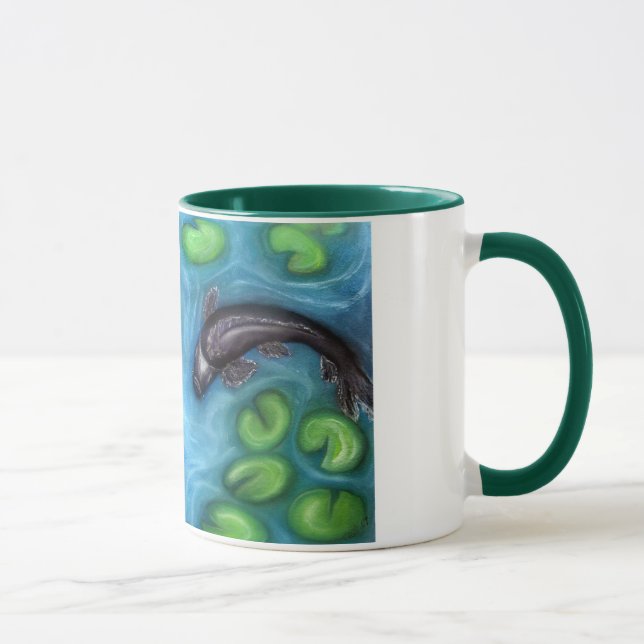 A caneca de Koi verde e preto (Direita)