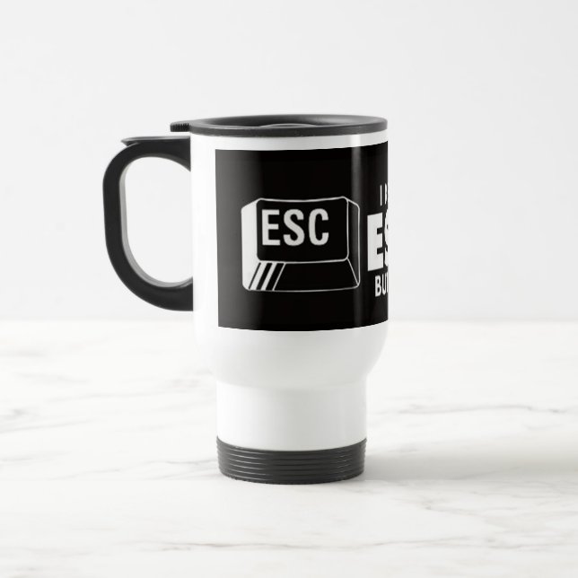A caneca de viagem mantem-se pressionar o escape (Esquerda)