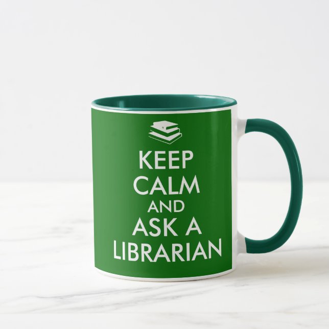 A caneca do bibliotecário mantem a calma para (Direita)