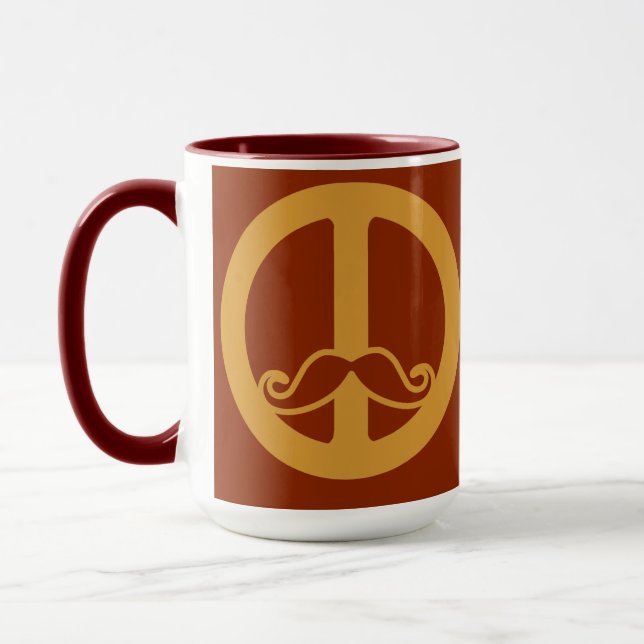 A caneca do Peace Stache - escolha o estilo (Esquerda)
