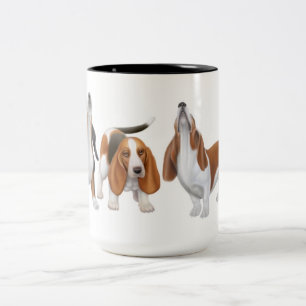 A caneca dos cães de Basset do urro