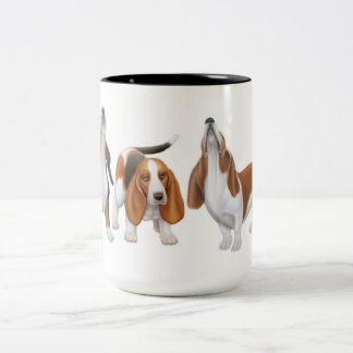 A caneca dos cães de Basset do urro
