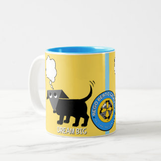 A caneca "Dream Big" de duas tonalidades de Rego B