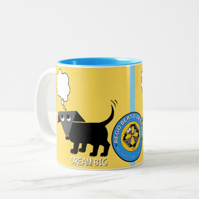 A caneca "Dream Big" de duas tonalidades de Rego B