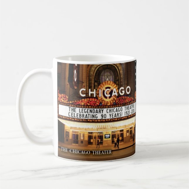 A caneca histórica do teatro de Chicago (Esquerda)