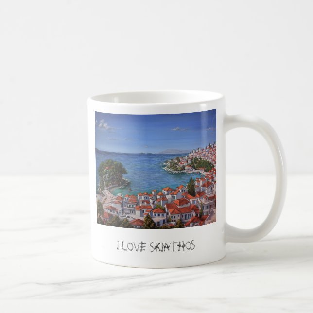 A caneca 'I love SKIATHOS' (Direita)