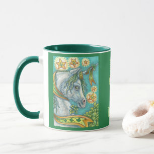 A CANECA IRLANDESA DO UNICÓRNIO DO DIA DE ST
