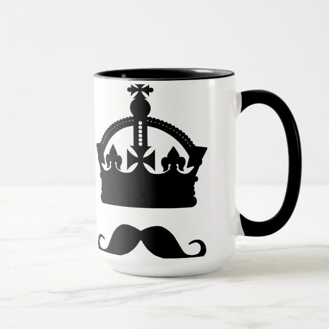 A caneca King of Mustaches - escolha estilo e cor (Direita)