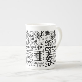 A caneca musical de China de osso dos símbolos