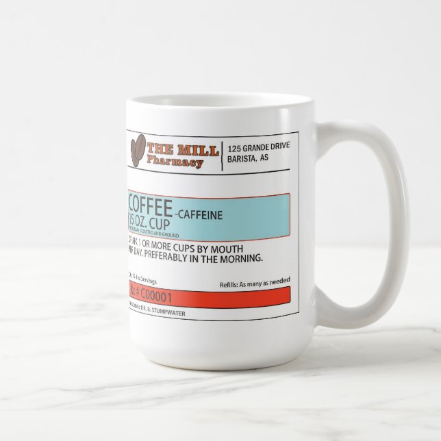 A caneca original -15 onça da prescrição do café (Direita)