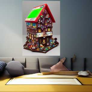 A casa de chocolate AI Art Poster