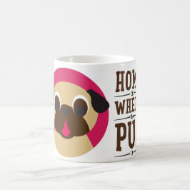 A casa é o lugar onde o Pug é caneca do chá do