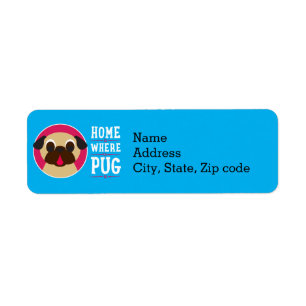A casa é o lugar onde o Pug é etiquetas de