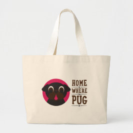 A casa é o lugar onde o Pug é o bolsa preto do Pug