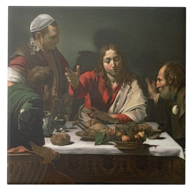 A ceia em Emmaus, 1601 (óleo e tempera) (Frente)