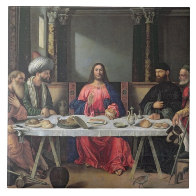 A ceia em Emmaus (óleo no painel) (Frente)