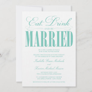 A cerceta come, bebida & seja convite de casamento