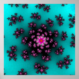 A cerceta floral polvilha o poster