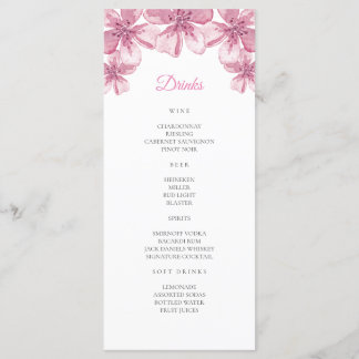 A cereja rosa floresce. Menu do Bar de casamento F