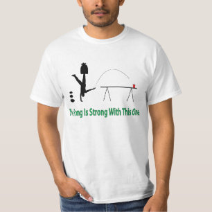 A cerveja Pong é camisa forte no texto verde