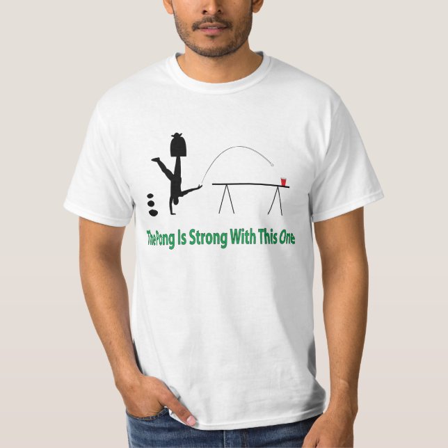 A cerveja Pong é camisa forte no texto verde (Frente)