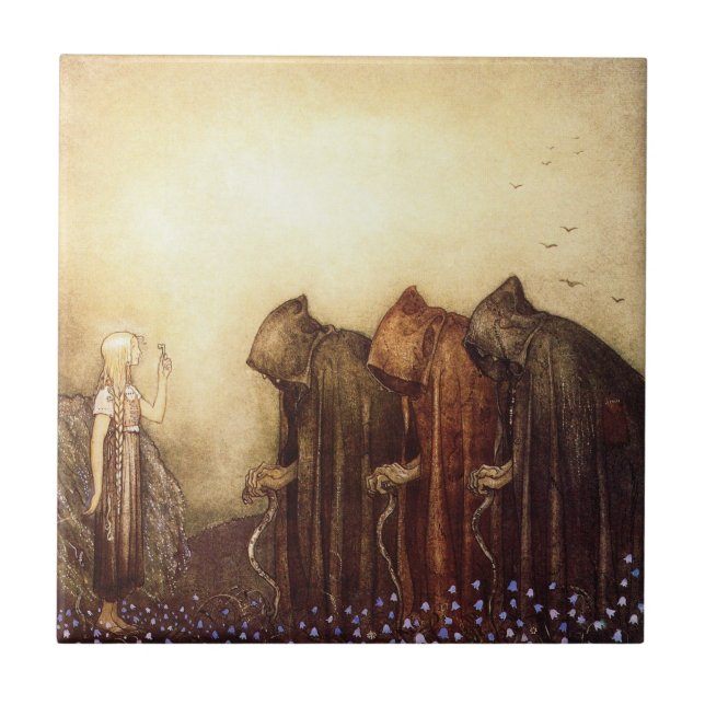 “A Chave Dourada” John Bauer Aquarela (Frente)