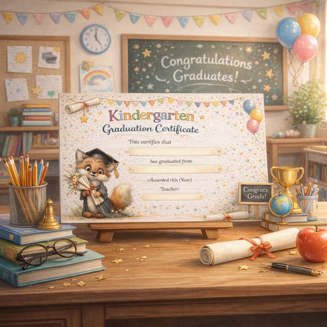 A Cheerful Fox Celebrating Graduation (Criador carregado)