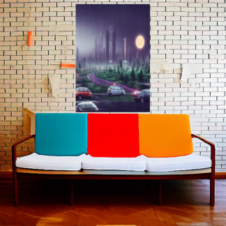 A cidade à noite | AI Art Poster