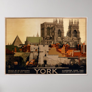A cidade de York do poster das viagens vintage
