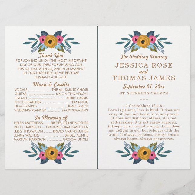 A Coleção de Casamentos Brancos Floral Wreath (Frente)