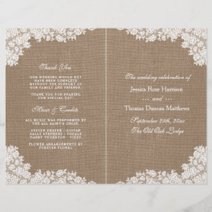 A Coleção Rústica de Lace Branco de Burlap & Vinta