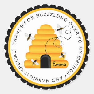 A colmeia Bumble etiquetas do favor do aniversári