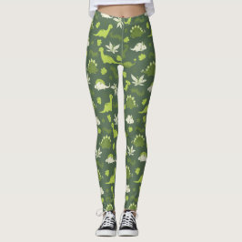 A com leggings de dinossauros