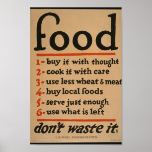 A comida, não o desperdiça - poster da guerra do