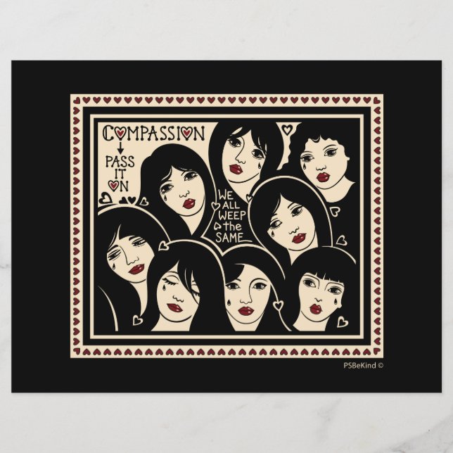 A Compaixão Passa-O Na Folha De Papel Flat 11"x8.5 (Frente)