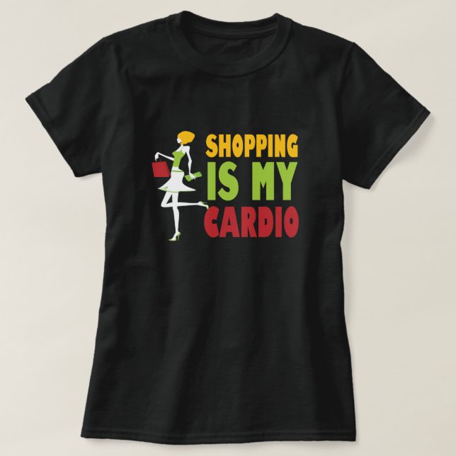 A compra é minhas cardio- camisetas engraçadas (Frente do Design)