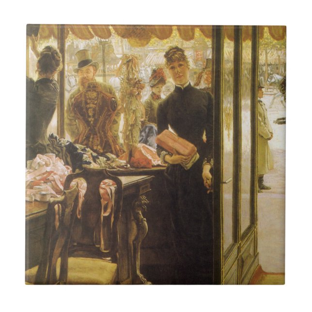 A Compra Rapariga de James Tissot, Victorian Fine  (Frente)