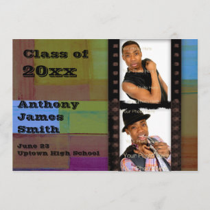 A cor obstrui o cartão com fotos de Filmstrip