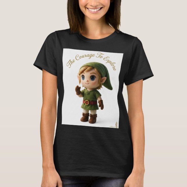A Coragem para Explorar Camiseta Feminina Pequena  (Frente)