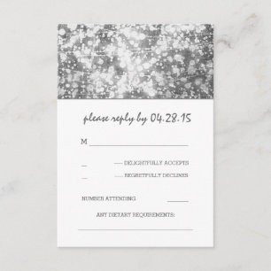 a corda de prata ilumina cartões wedding de RSVP
