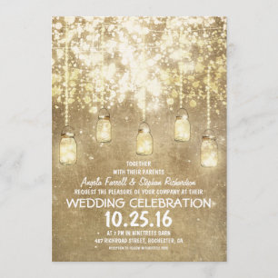 A corda ilumina convites de casamento sparkly dos