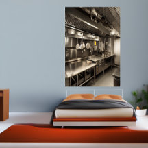 A cozinha institucional | AI Art Poster