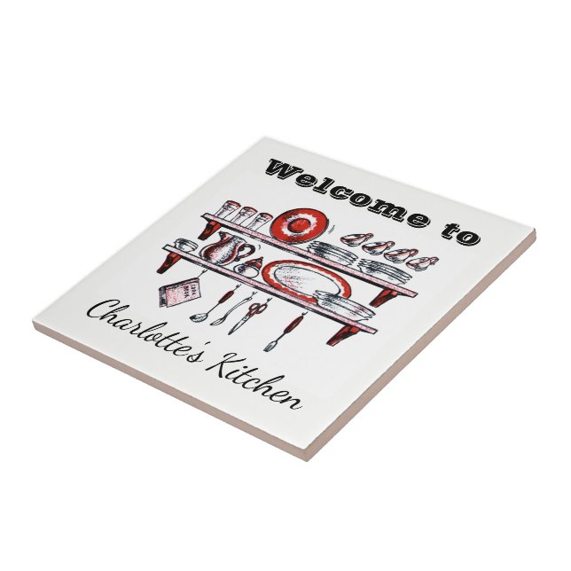 A cozinha retro | do país personalizou a boa vinda (Lateral)